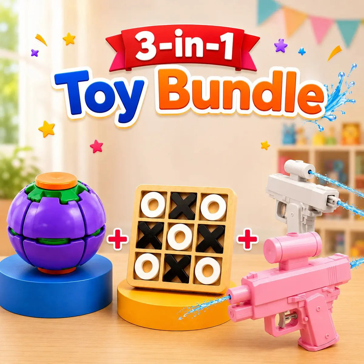 3-in-1 Kids Fidget, Puzzle & Water Play Toy Bundle (223/6688/2025-48)