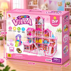 DIY Grand Villa Pink Doll House Playset (DSJ55-15 | 16)