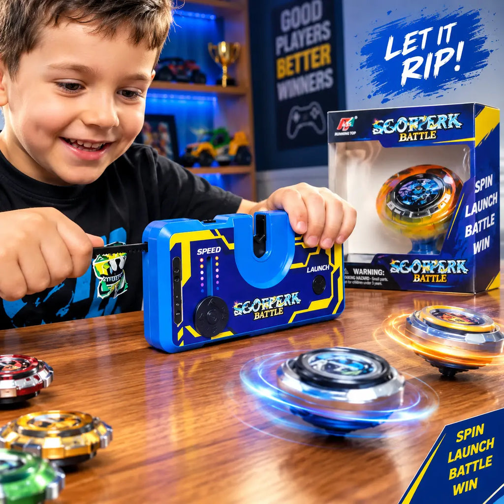Electronic Beyblade Launcher Toy For Kids (Random Color)