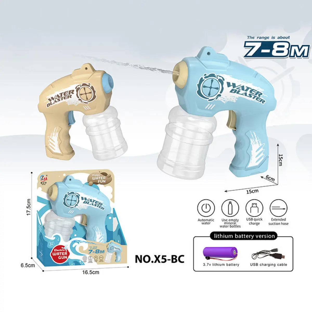 Kids Shooting High-Range Water Electric Gun (X5-BC)