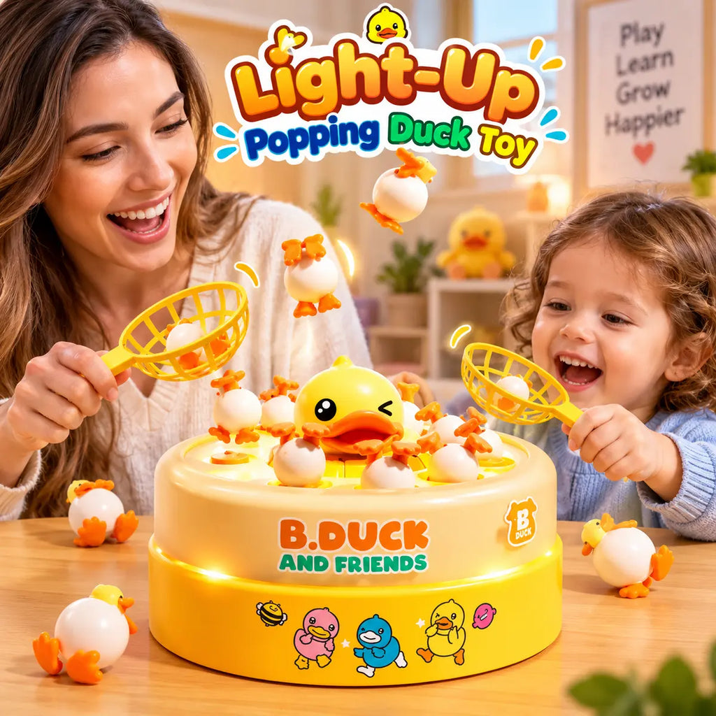 Light-Up Popping Duck Bounce & Catch Toy with Sound