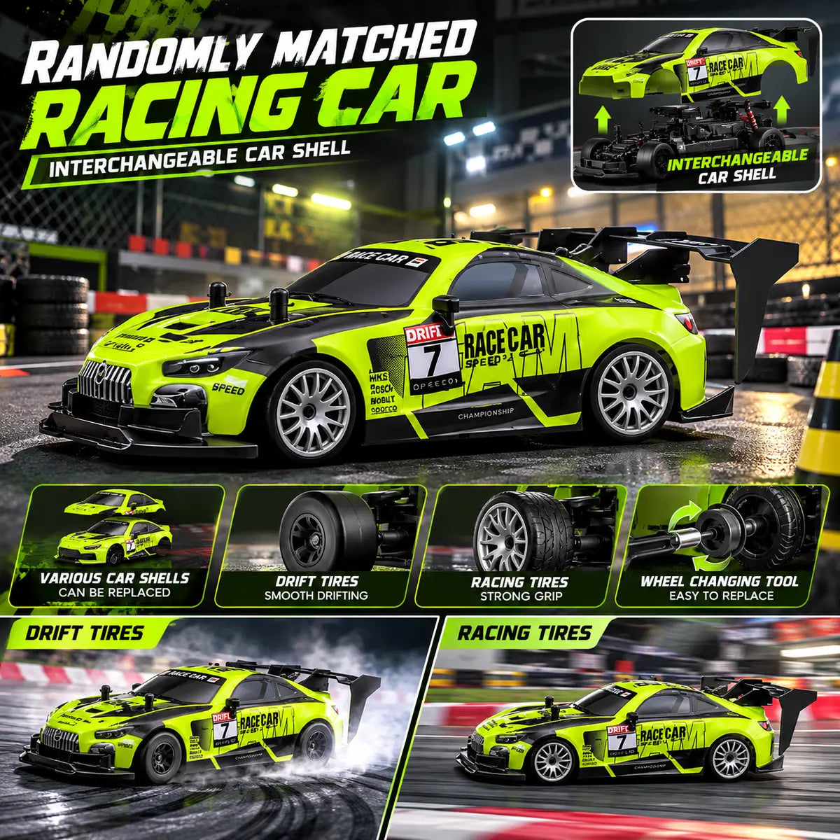 Mercedes-AMG GT3 Evo High Speed 4WD RC Drift Car (SQ2335-066A)