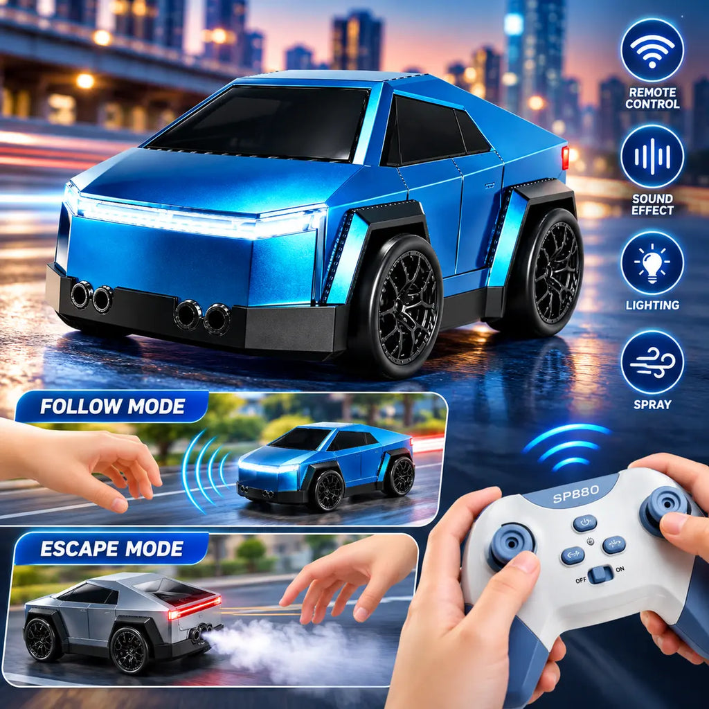 Mini RC Cyber Truck Smart Racing Induction Car with Lights & Sound (358-9)