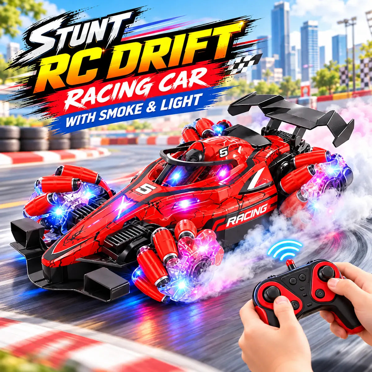 Stunt RC Drift Racing Car with Smoke & Light (S280)