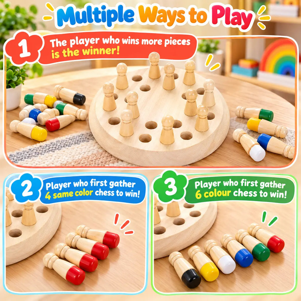 Wooden Memory Chess Matching Game (2025-42)