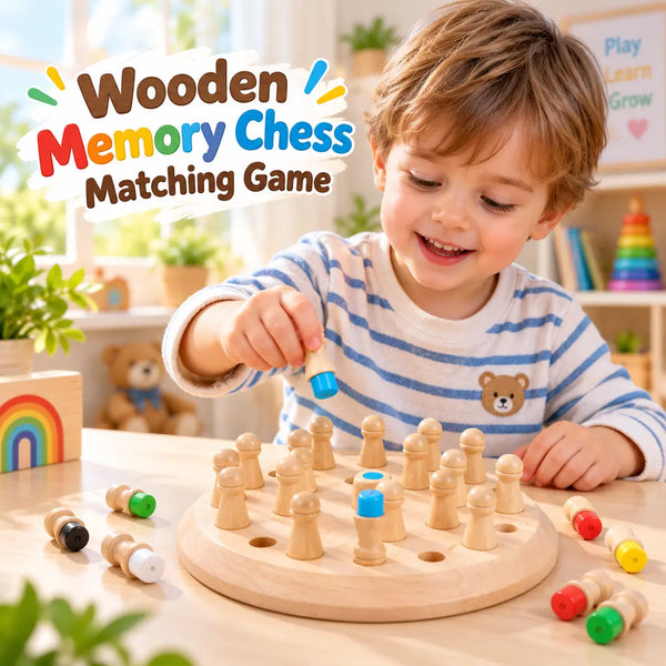 Wooden Memory Chess Matching Game (2025-42)