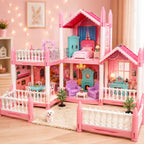 DIY Dreamy Pink Doll house villa Playset