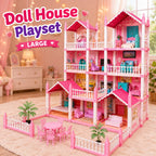 DIY Dreamy Pink Doll house villa Playset