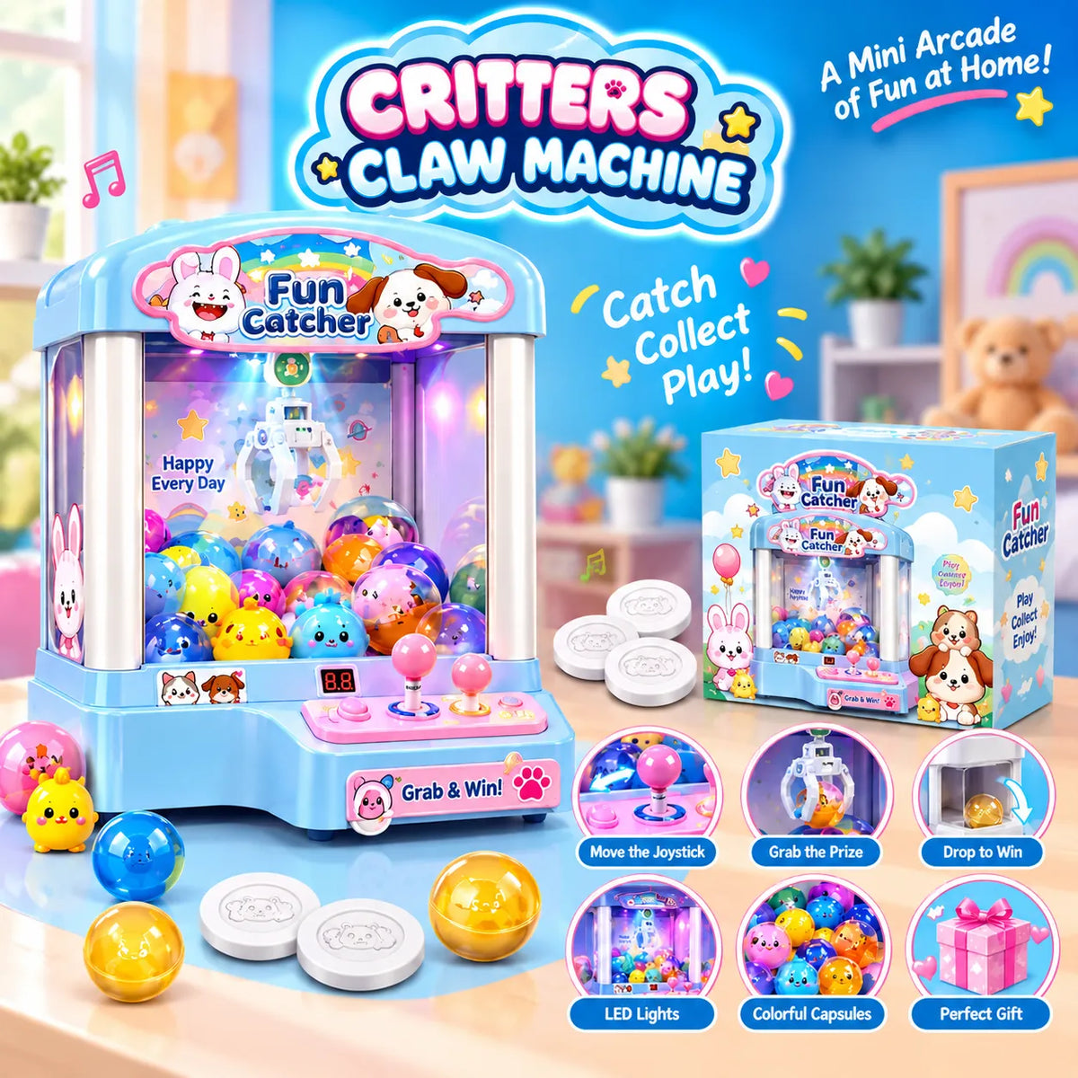 Kids Mini Claw Machine Catcher Toy (WS5392)