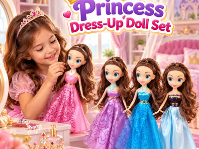 4-in-1 Princess Dress-Up Doll Set for Girls